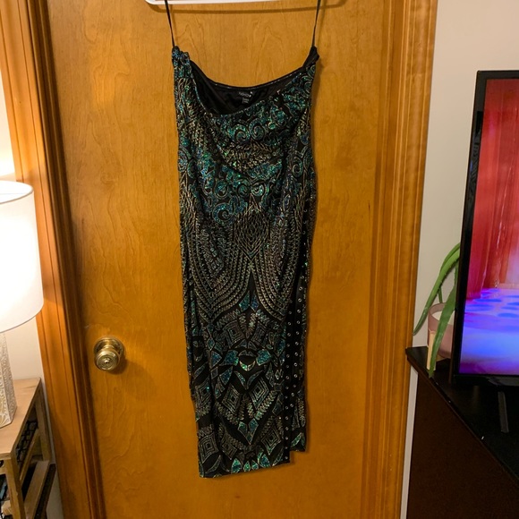 Fashion Nova Dresses & Skirts - Fashion Nova Strapless Lace up Sequin Dress